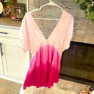 GUC free people pink ombré tunic satin feel
